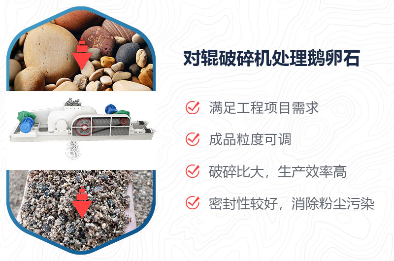 对辊破碎机能挤鹅卵石吗？附视频
