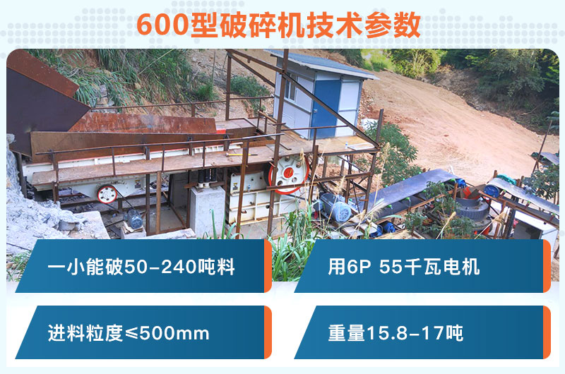 600型破碎机一小时能破多少料？用多少千瓦电机？