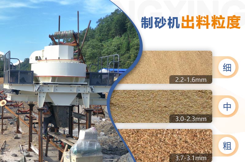 红星机器HVI制砂机的粗、中、细粒度范围